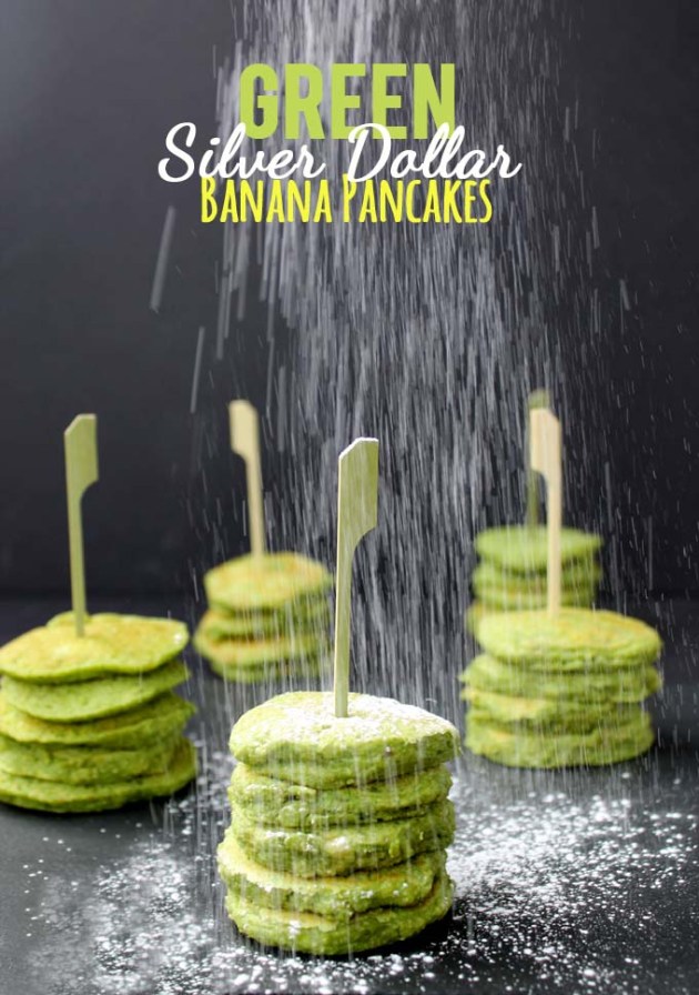 Green Silver Dollar Banana Pancakes by The Healthy Maven | almost getting it together